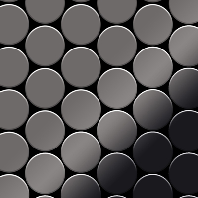 Alloy - Mosaico metallo solido Titanio specchiato Smoke grigio scuro spesso 1,6 mm Medallion-Ti-SM