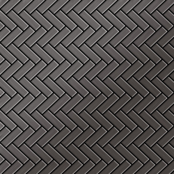 Alloy - Mosaico metallo solido Titanio spazzolato Smoke grigio scuro spesso 1,6 mm Herringbone-Ti-SB en oferta
