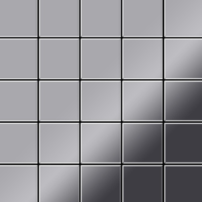 Alloy - Mosaico metallo solido Acciaio inossidabile Marine specchiato grigio spesso 1,6 mm Century-S-S-MM