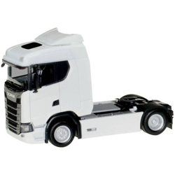 Herpa 310192 H0 Scania Trattore CS 20 a tetto basso, bianco en oferta