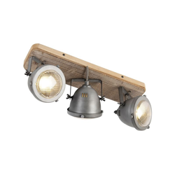 Faretto emado - Industriale - Legno,Acciaio - Grigio/Marrone - Oblungo Max. 3 x Watt - Qazqa precio