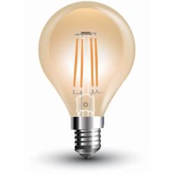 V-tac - lampadina filo led ambra mini bulbo 220-240 volt 300° 4 watt A++ CE E14 bianco caldo tec 609746 características