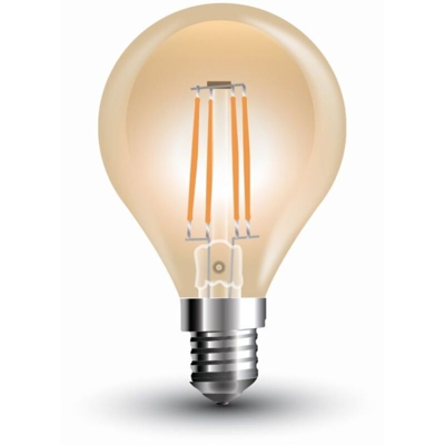 V-tac - lampadina filo led ambra mini bulbo 220-240 volt 300° 4 watt A++ CE E14 bianco caldo tec 609746