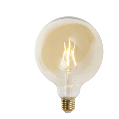 LUEDD Set di 5 lampade a filamento LED dimmerabili E27 G125 goldline 2200K