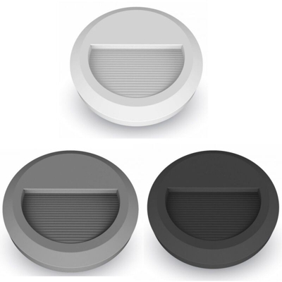 V-Tac Segnapasso A Parete Led 2W Luce Calda Tondo Grigio Da Incasso 1319