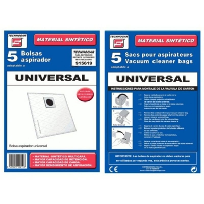 Sacchetto aspirapolvere sintetico Ufesa UNIVERSAL 5 unità 915619