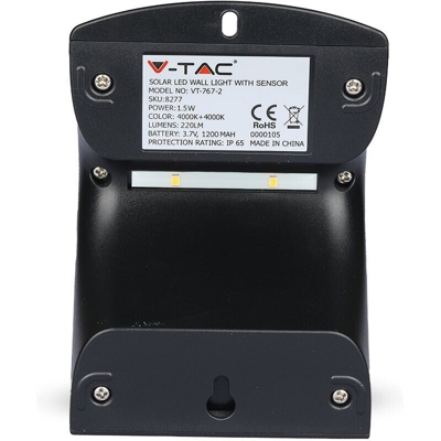 V-Tac Lampada Solare Led 1.5W Colore Nero Luce Naturale 4000K Vt-767-2 8277