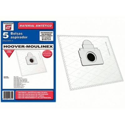 Borsa sintetico aspirapolvere Hoover Moulinex 5 unità 915731