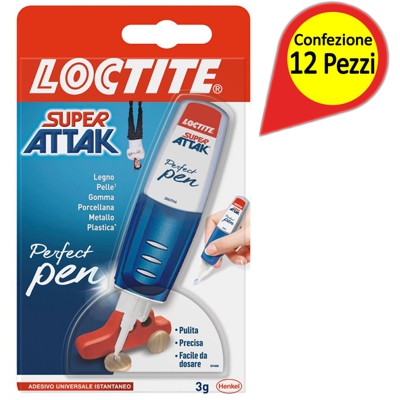 Loctite super attak perfect pen confezione da 12 pezzi