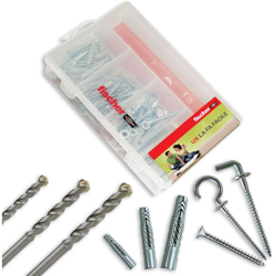 Fischer easy kit 513432 pz 43 con tasselli nylon con accessori e punte per muro en oferta