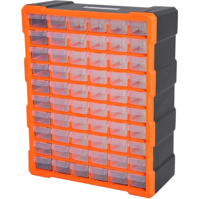 DURHAND Cassettiera Box per Accessori Minuteria Arancione 38x16x47.5cm