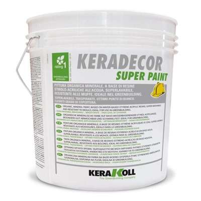 pittura organica minerale eco compatibile superlavabile KERADECOR ECO SUPER PAINT 14 lt - bianco - Kerakoll