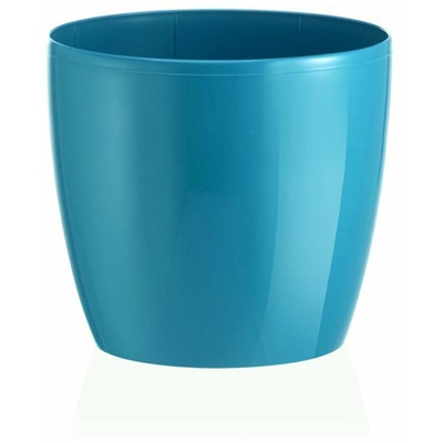 Vaso tondo Madeira Luxy Colour in resina colorati da esterno e giardino fiori piante -DIAM 22 x H 19.8 cm / Turchese - TERAPLAST