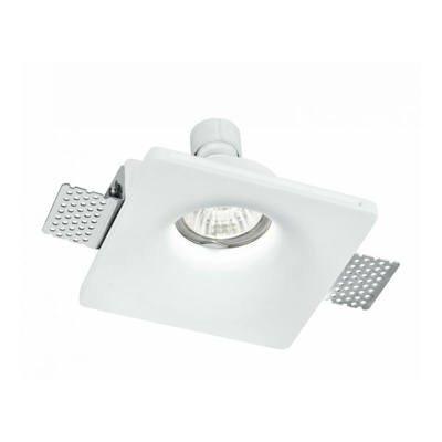 Shop-day - Faretto a incasso bianco quadrato con rientranza rotonda GU10