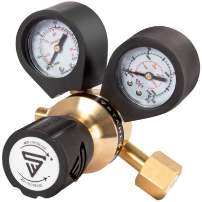 Riduttore di pressione per ARGON / CO2 / gas misto / gas protettivo fino a 200 bar e 32 L / min. per saldatrici WIG / MIG / MAG - Stahlwerk