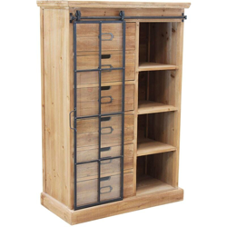 cassettiera con anta scorrevole per salotto soggiorno cucina di design industrial cm 82 x 39,5 x 123 h - MILANI HOME características