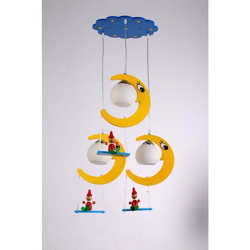 Mille Lucciole - Lampadario Cameretta Bimbo ALTALENA 3xE27 in legno precio