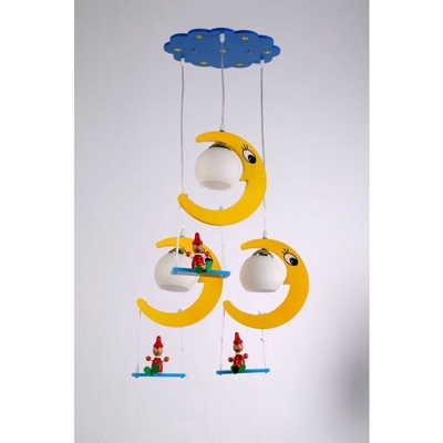 Mille Lucciole - Lampadario Cameretta Bimbo ALTALENA 3xE27 in legno