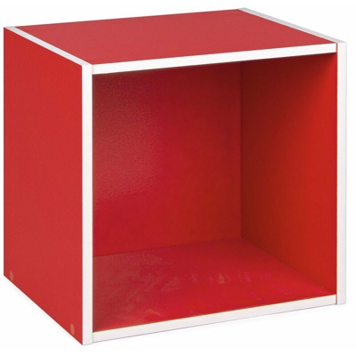 Cubo mensola 35 cm componibile a libreria arredamento moderno -Cubo vuoto / Rosso - ANDREA BIZZOTTO