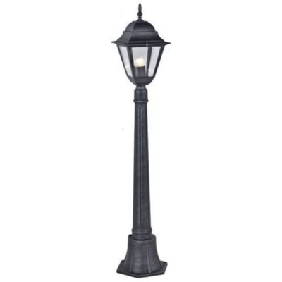 Lampione da esterno in alluminio nero luce da giardino 110cm New York