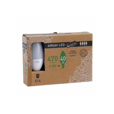 Lampada Led Oliva E14 W 5,5 2700°K Cf.pz.4 Airam