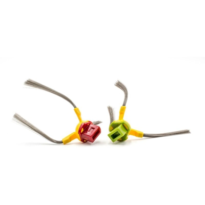 2x spazzola laterale compatibile con Ecovacs Deebot D77, D79 robot aspirapolvere - Set spazzole, dx/sx, grigio / rosso / verde / giallo - Vhbw