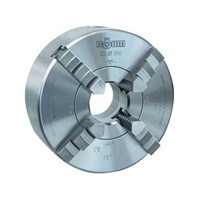Rohm - Mandrino 4 Griffe Zs No. 815, Dimensioni Ø 250 Mm, Cono 6 Breve Kk, Diametro Del Foro Passante 76 E Mm, Velocità Massima. : 2500 Giri / Min