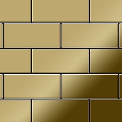 Mosaico metallo solido Titanio specchiato Gold oro spesso 1,6 mm ALLOY Subway-Ti-GM