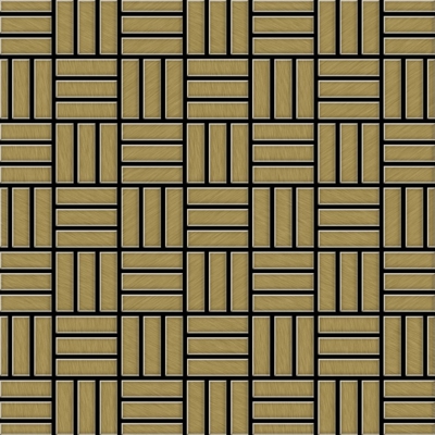 Mosaico metallo solido Titanio spazzolato Gold oro spesso 1,6 mm ALLOY Basketweave-Ti-GB