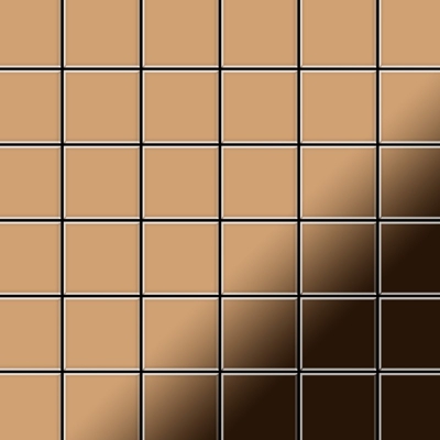 Mosaico metallo solido Titanio specchiato Amber rame spesso 1,6 mm ALLOY Cinquanta-Ti-AM
