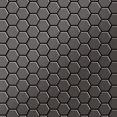 Alloy - Mosaico metallo solido Titanio spazzolato Smoke grigio scuro spesso 1,6 mm Honey-Ti-SB