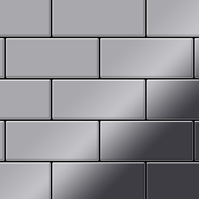 Mosaico metallo solido Acciaio inossidabile specchiato grigio spesso 1,6 mm ALLOY Subway-S-S-M