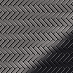Mosaico metallo solido Titanio specchiato Smoke grigio scuro spesso 1,6 mm ALLOY Herringbone-Ti-SM en oferta