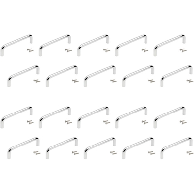 Emuca Maniglie per mobile, D. 8 mm, interasse 128 mm, Acciaio, Cromo, 20 u.