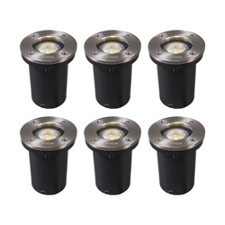 QAZQA Faretto da incasso da terra basic - Moderno - Vetro,Plastico,Acciaio inossidabile - Acciaio - Tondo GU10 Max. 6 x 4.2 Watt precio