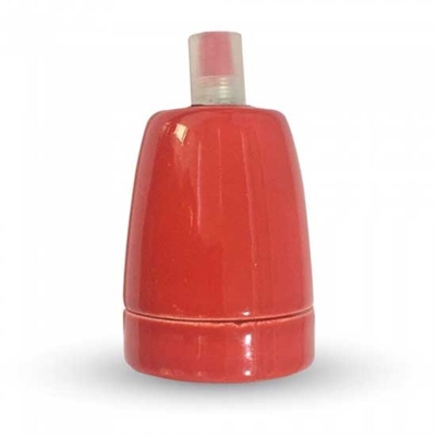 V-Tac Portalampada In Porcellana Attacco E27 Colore Rosso Vt-799 3799