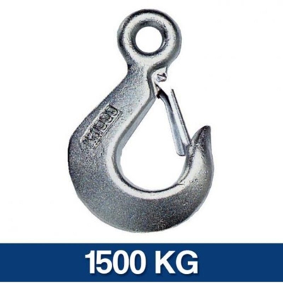 Marca - GANCIO DI SOLLEVAMENTO CON CHIUSURA DI SICUREZZA PER PARANCHI TRAINO FUNE 12359V 1500 KG (12357)