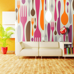Gbshop - Fotomurale - Posate: rosa e viola 400X309 cm en oferta