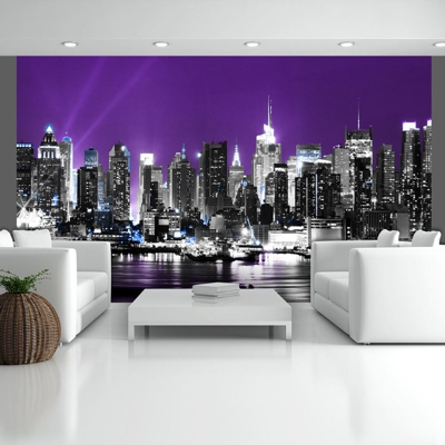Fotomurale - Cielo viola sopra NY450x270 cm - GBSHOP