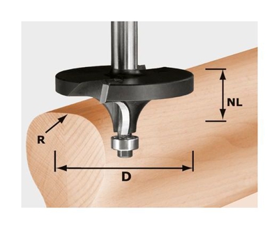 Festool Fresa a raggio gambo 12 mm HW R16/D64/26 S12