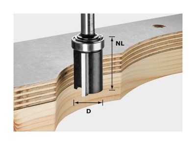 Festool Fresa per rifilare HW gambo 8 mm HW S8 D19/NL25