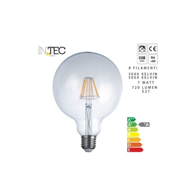 Lampadina 3000 5000 kelvin led a globo 9,5 cm e27, tipo luce calda - GT LUCE