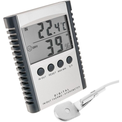 BeMatik - Termometro igrometro con doppio sensore interno ed esterno DW-0204