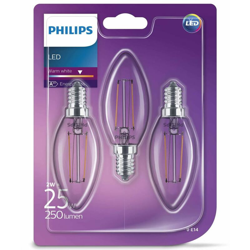 Philips Lampadine a LED a Candela Classic 3 pz 2W 250 Lumen características
