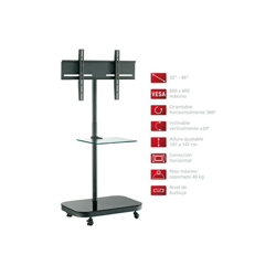 Soporte di TV Fonestar di Soil, VESA 600x400 standard con ruote, per schermi da 32 a 46 pollici, finitura nera en oferta
