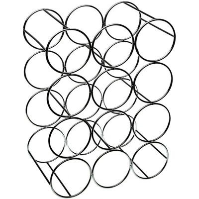 Portabottiglie Vino Spumante 12 Fori in Metallo Cromato 15.5x26.5x35cm Porta Bottiglia Organizzatore Cucina Casa - TAKESTOP