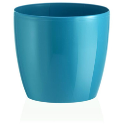 Vaso tondo Madeira Luxy Colour in resina colorati da esterno e giardino fiori piante -DIAM 22 x H 19.8 cm / Trasparente - TERAPLAST precio