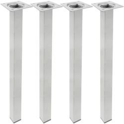 PrimeMatik - Gambe quadrato. Piedini da tavolo per mobili e scrivania in acciaio grigio 75cm 4-pack características