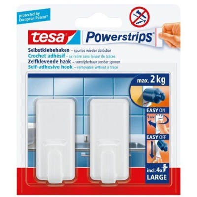 Gancio Powerstrips® Large Classic, Bianco 58010-44-01 Contenuto: 2 pz. - Tesa