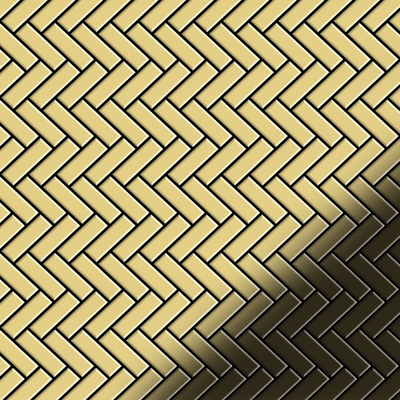 Mosaico metallo solido Ottone laminato oro spesso 1,6 mm ALLOY Herringbone-BM